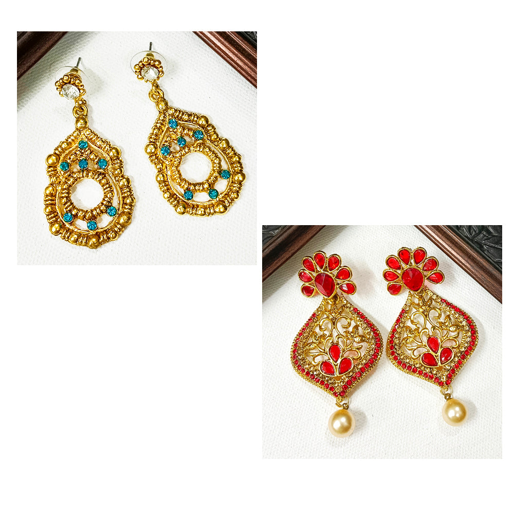 JewelMaze Set of 2 Earrings Combo - 1005150