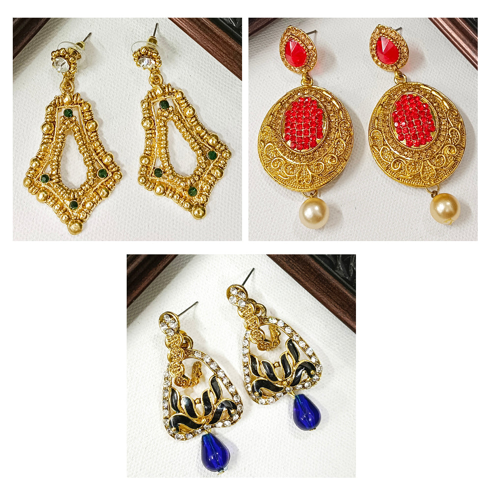 JewelMaze Set of 3 Earrings Combo - 1005153