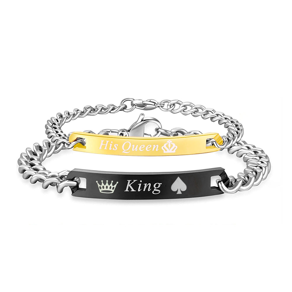 JewelMaze Matching King and Queen Couple Bracelets