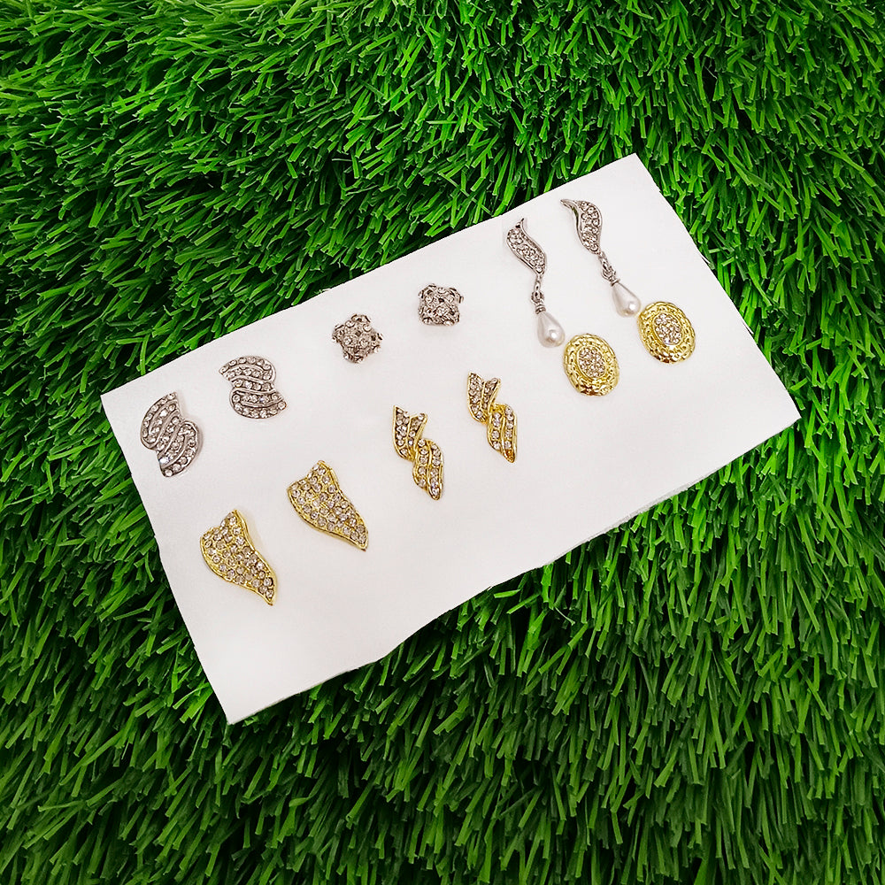 JewelMaze Austrian Stone stud Earrings Combo for Party Wear