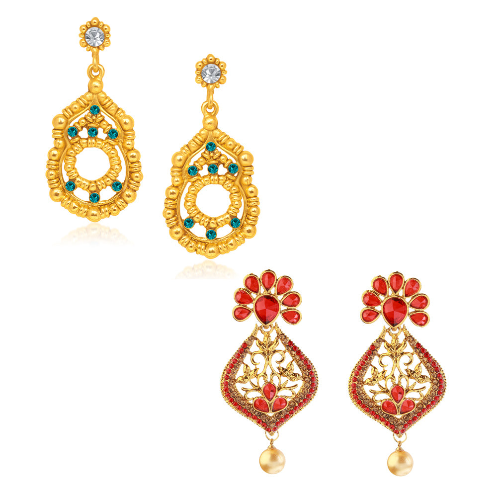 JewelMaze Set of 2 Earrings Combo - 1005150