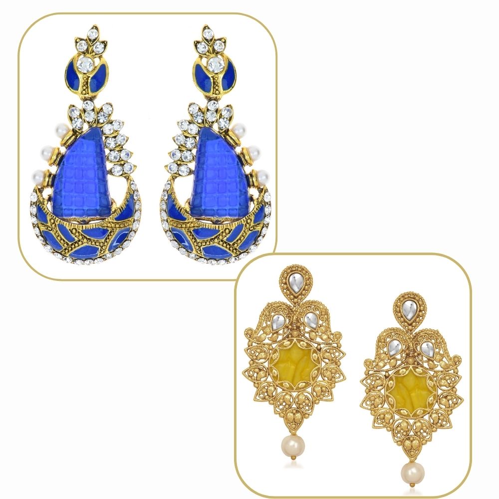 JewelMaze Set of 2 Earrings- 1005169
