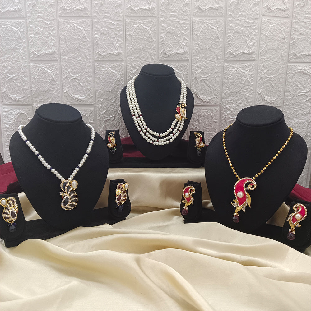 JewelMaze Set Of 3 Necklace Combo - 1005219