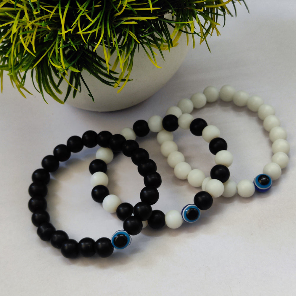 JewelMaze Trinity Evil Eye Beads Bracelet Combo - 1005264