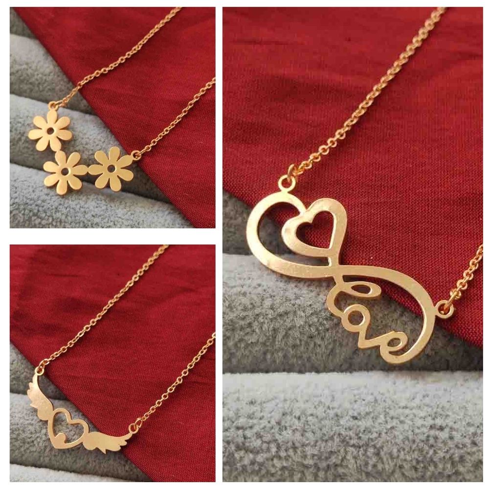 JewelMaze Rose Gold Plated Pendant Combo  - 1005283