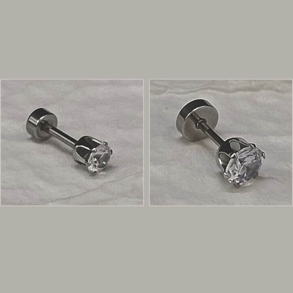 White Stud Mens Earrings  Combo- 1005297