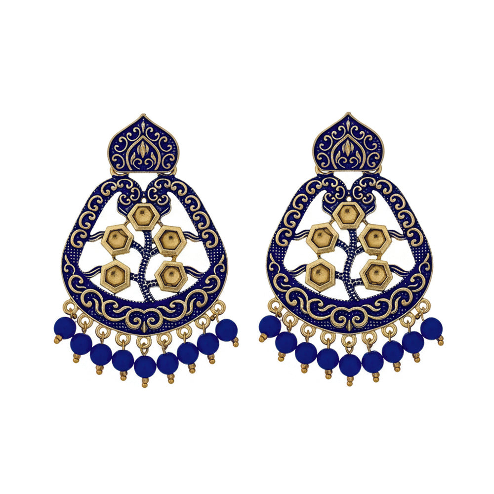JewelMaze Traditional Meenakari Earrings Combo Set of 4