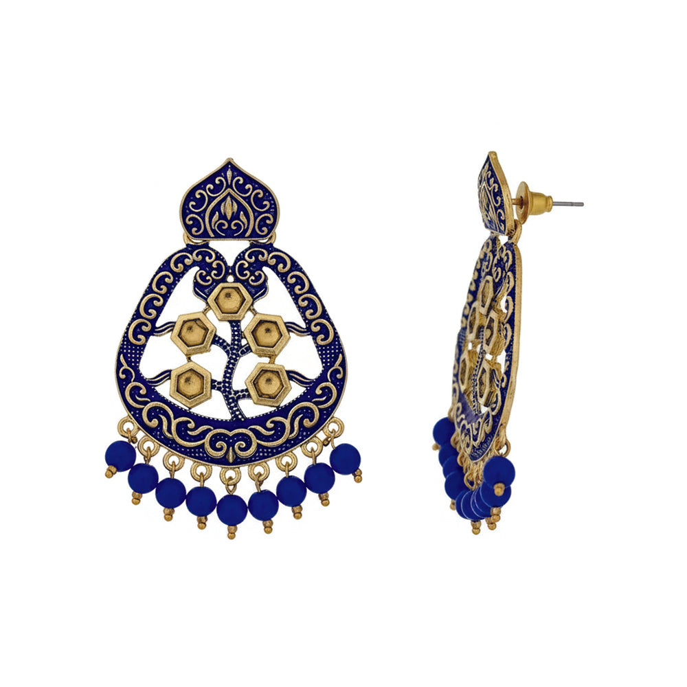 JewelMaze Traditional Meenakari Earrings Combo Set of 4