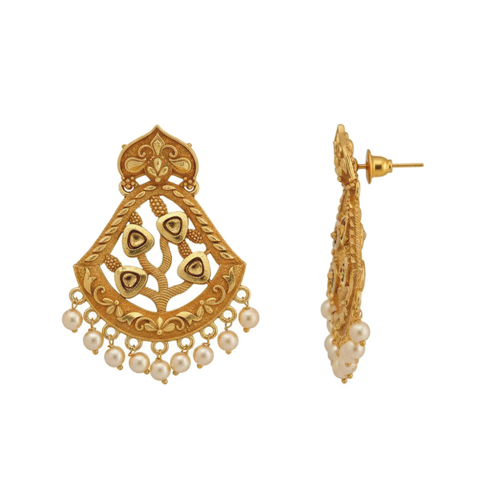 JewelMaze Traditional Meenakari Earrings Combo Set of 4