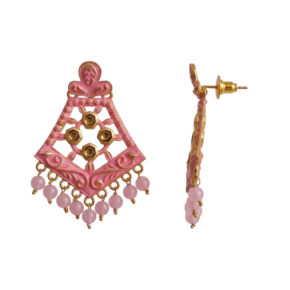 JewelMaze Traditional Meenakari Earrings Combo Set of 4