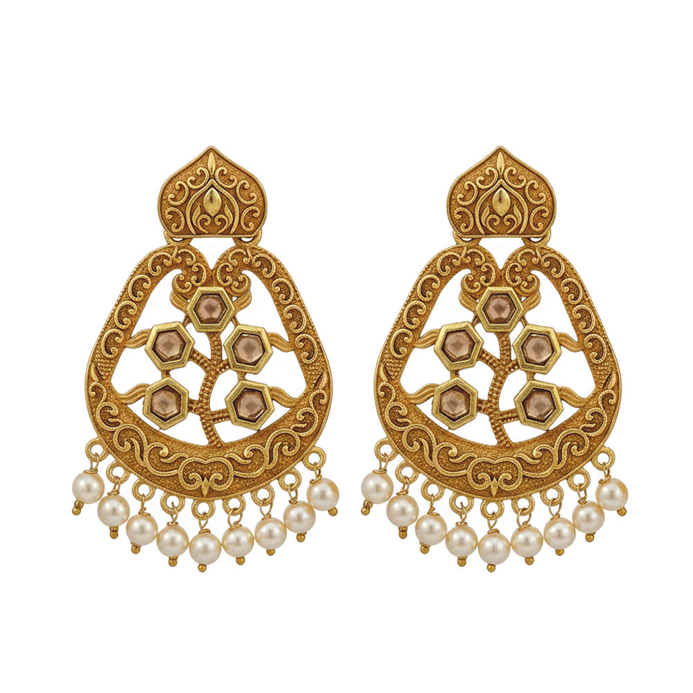 JewelMaze Traditional Meenakari Earrings Combo Set of 4