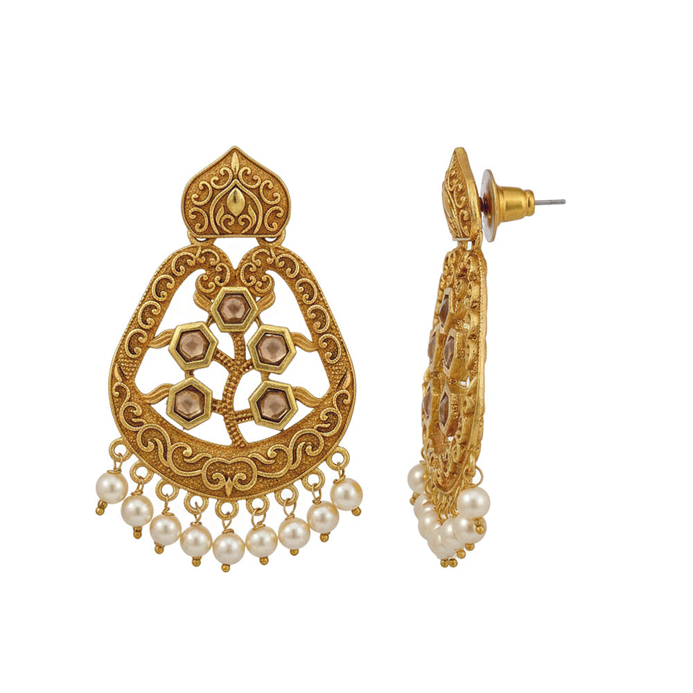 JewelMaze Traditional Meenakari Earrings Combo Set of 4