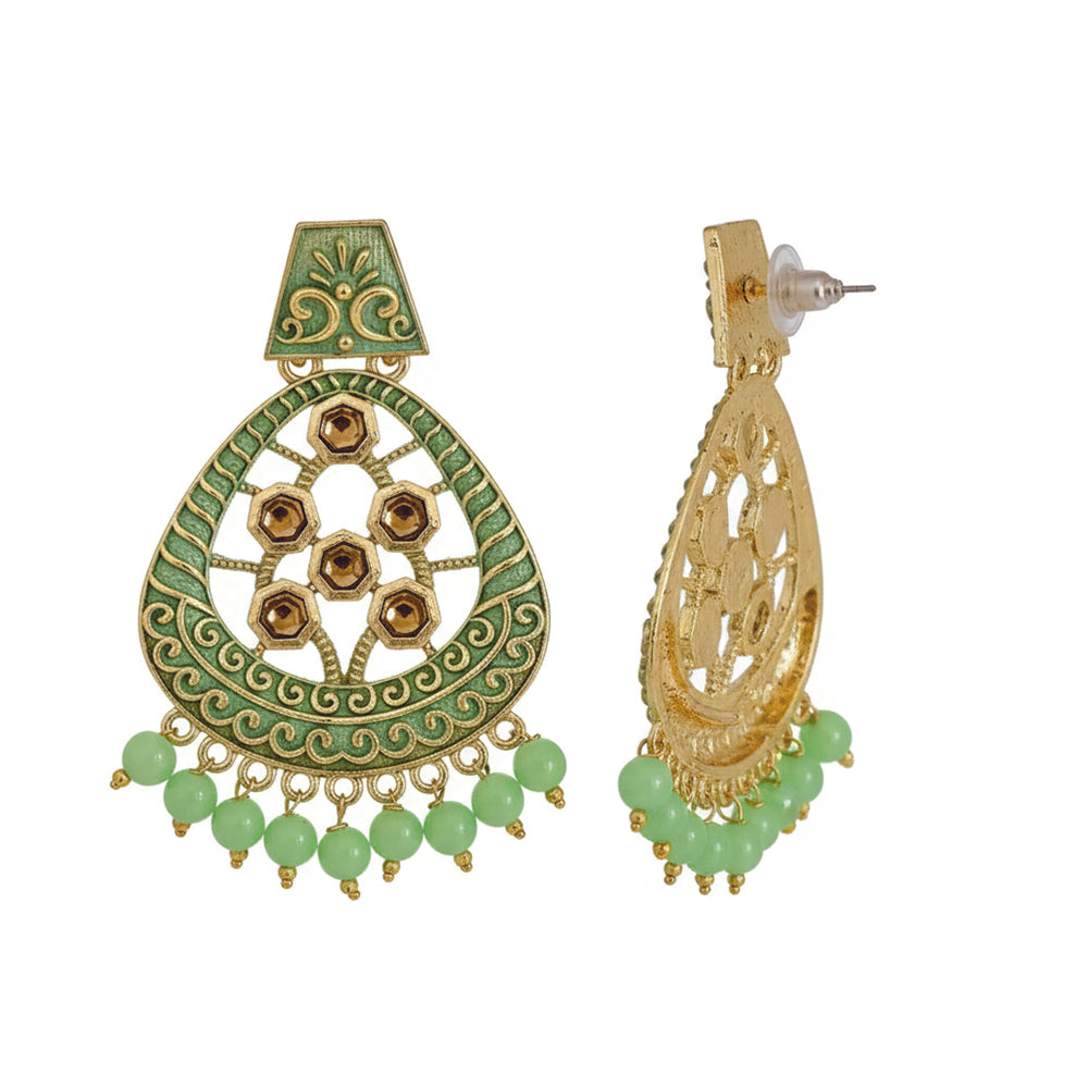 JewelMaze Traditional Meenakari Earrings Combo Set of 4