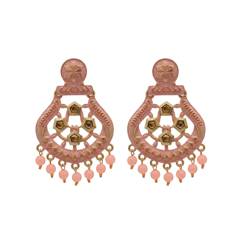 JewelMaze Traditional Meenakari Earrings Combo Set of 4