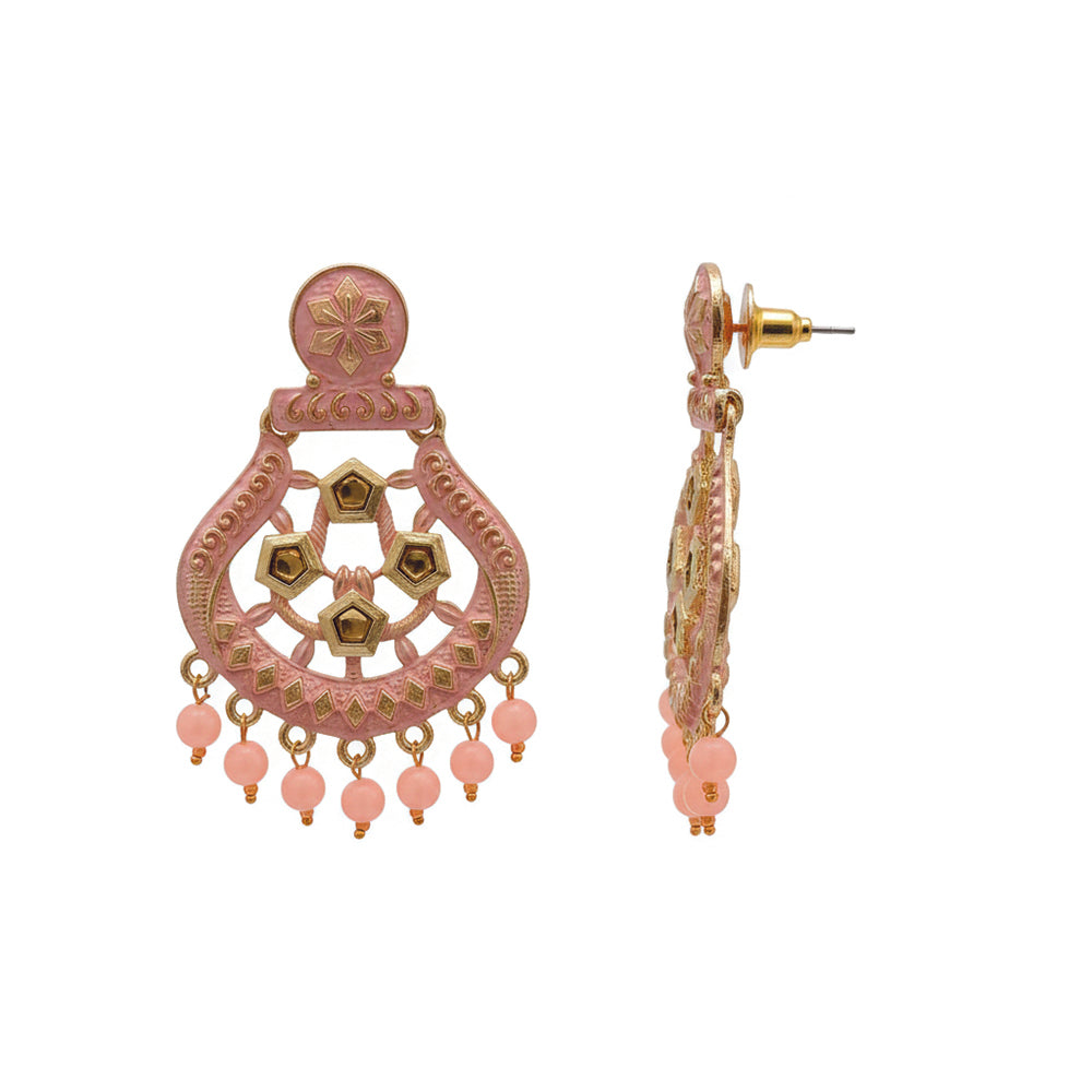 JewelMaze Traditional Meenakari Earrings Combo Set of 4