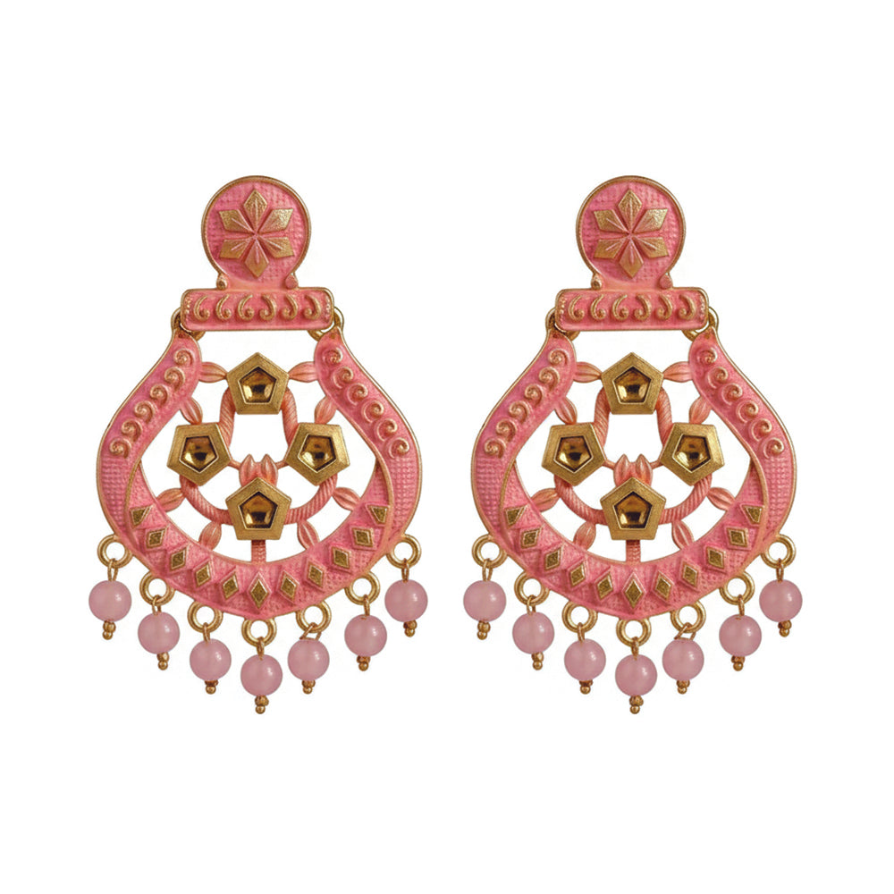 JewelMaze Traditional Meenakari Earrings Combo Set of 4