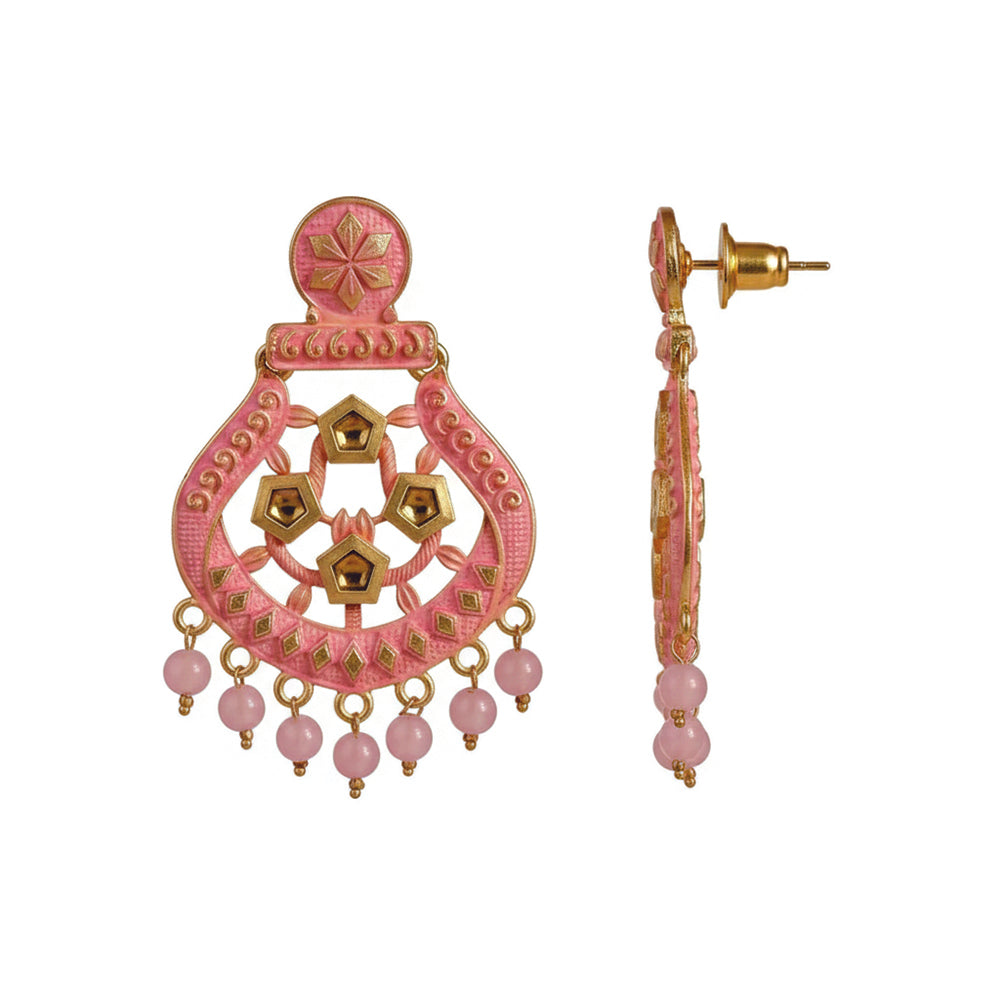 JewelMaze Traditional Meenakari Earrings Combo Set of 4