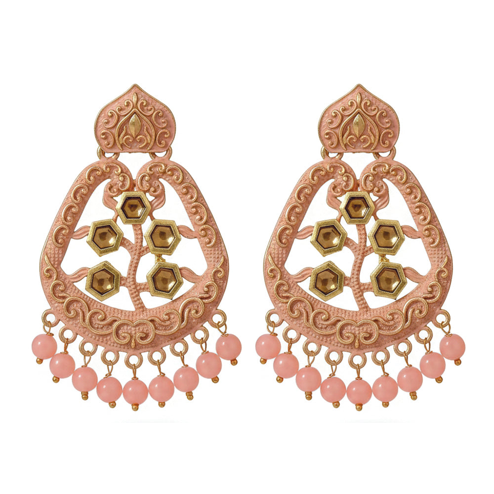 JewelMaze Traditional Meenakari Earrings Combo Set of 4