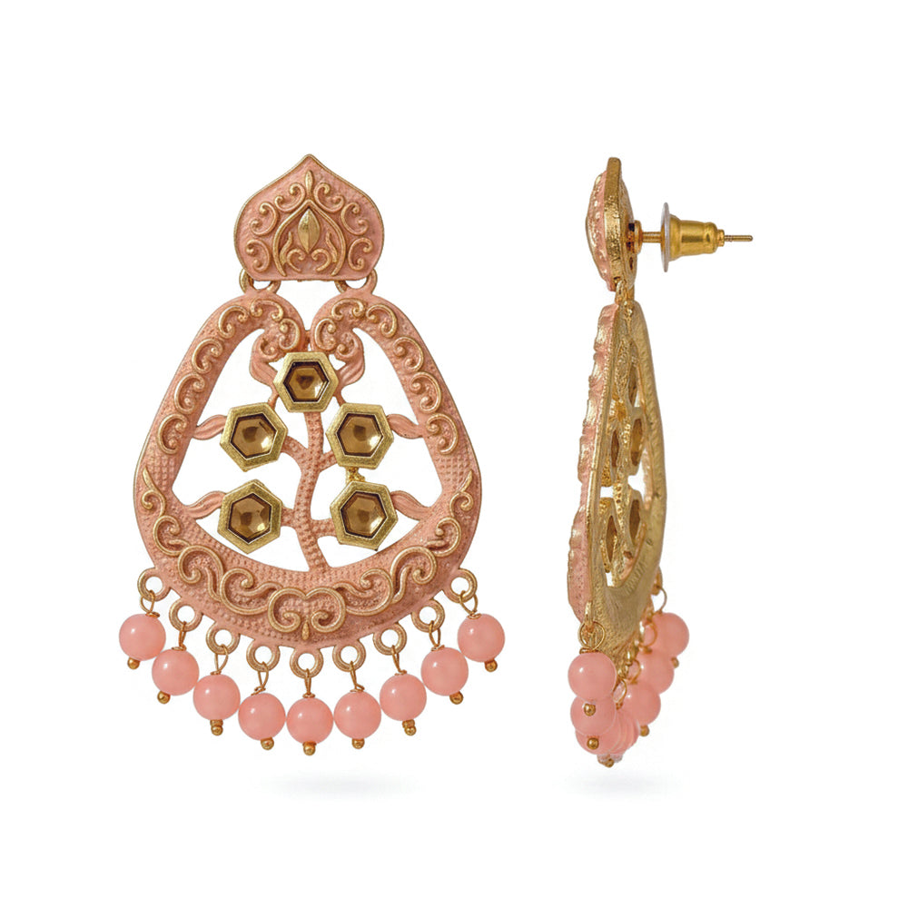 JewelMaze Traditional Meenakari Earrings Combo Set of 4