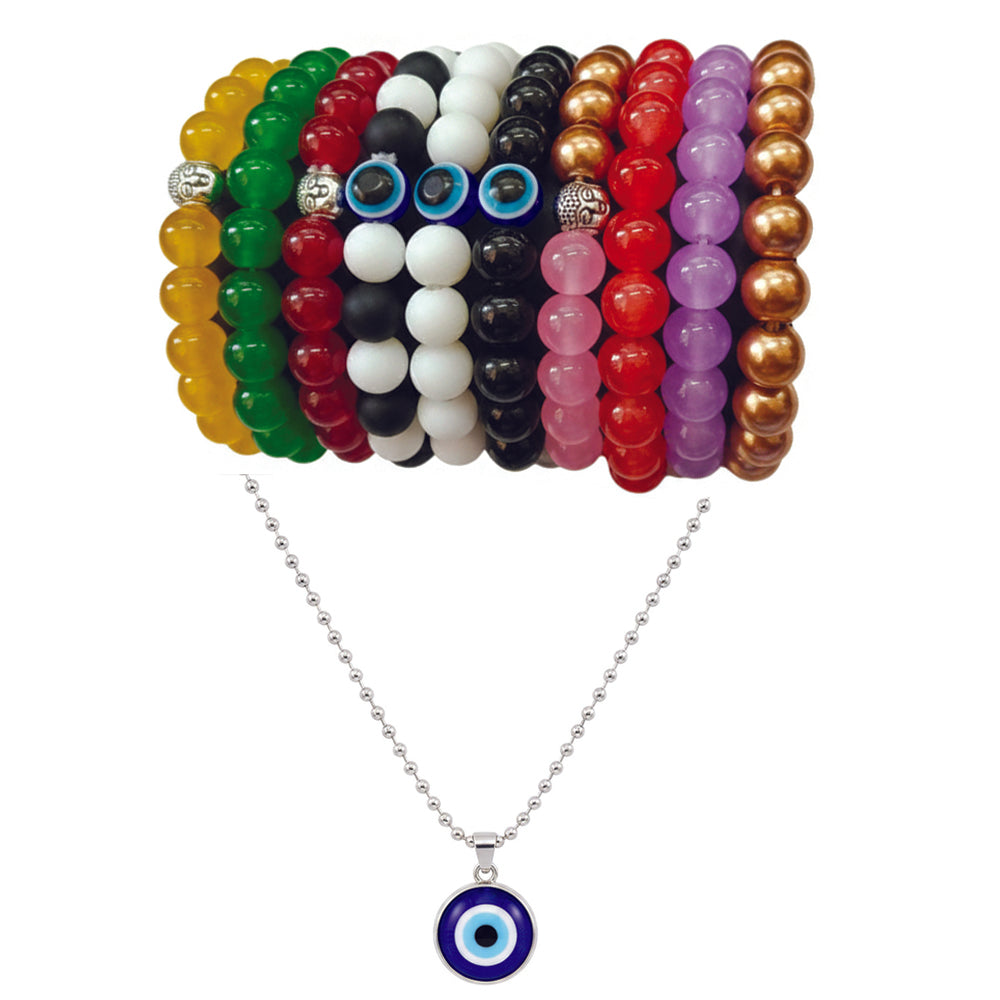 JewelMaze Trendy Bracelet combo with Complimentary Evil Eye Pendant