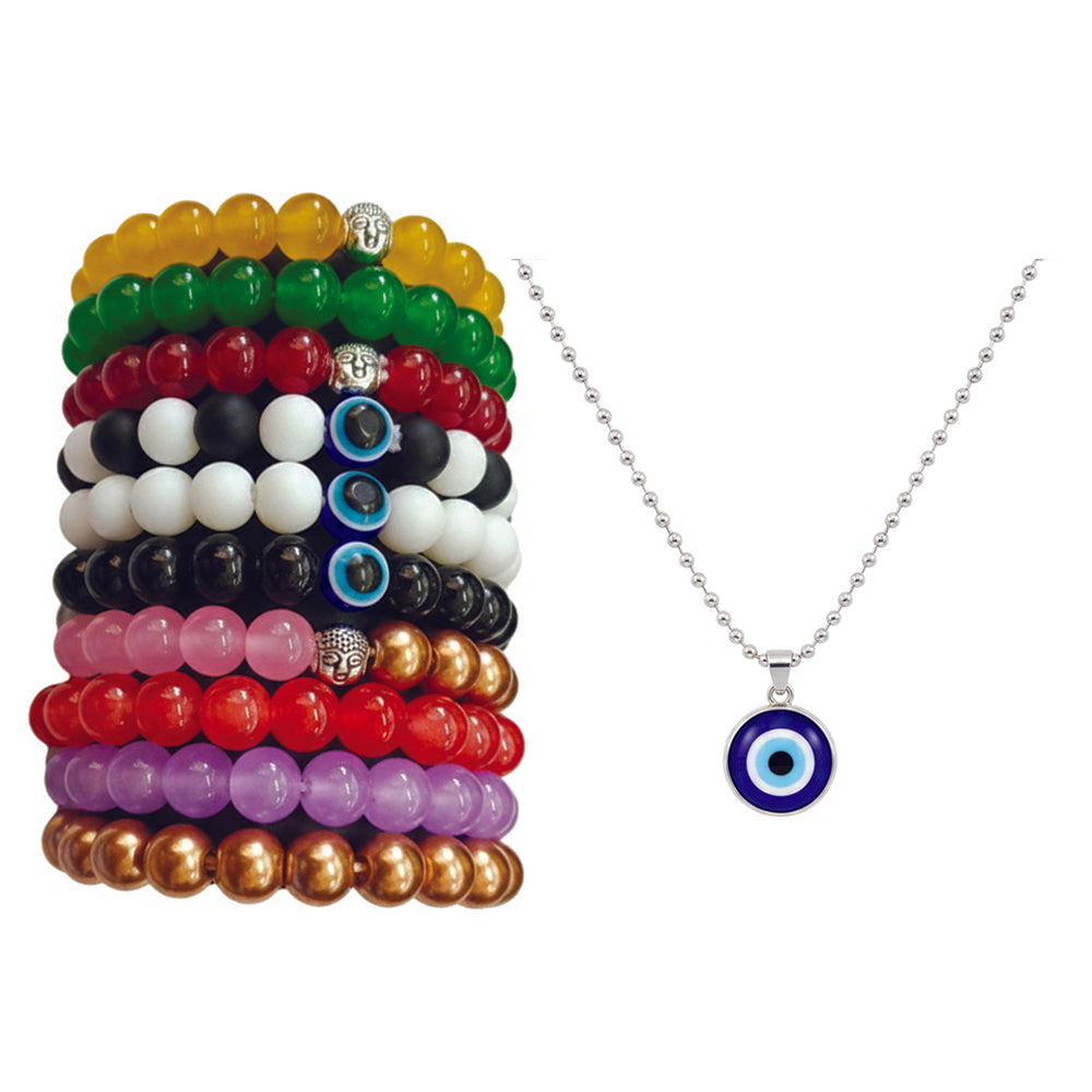 JewelMaze Trendy Bracelet combo with Complimentary Evil Eye Pendant