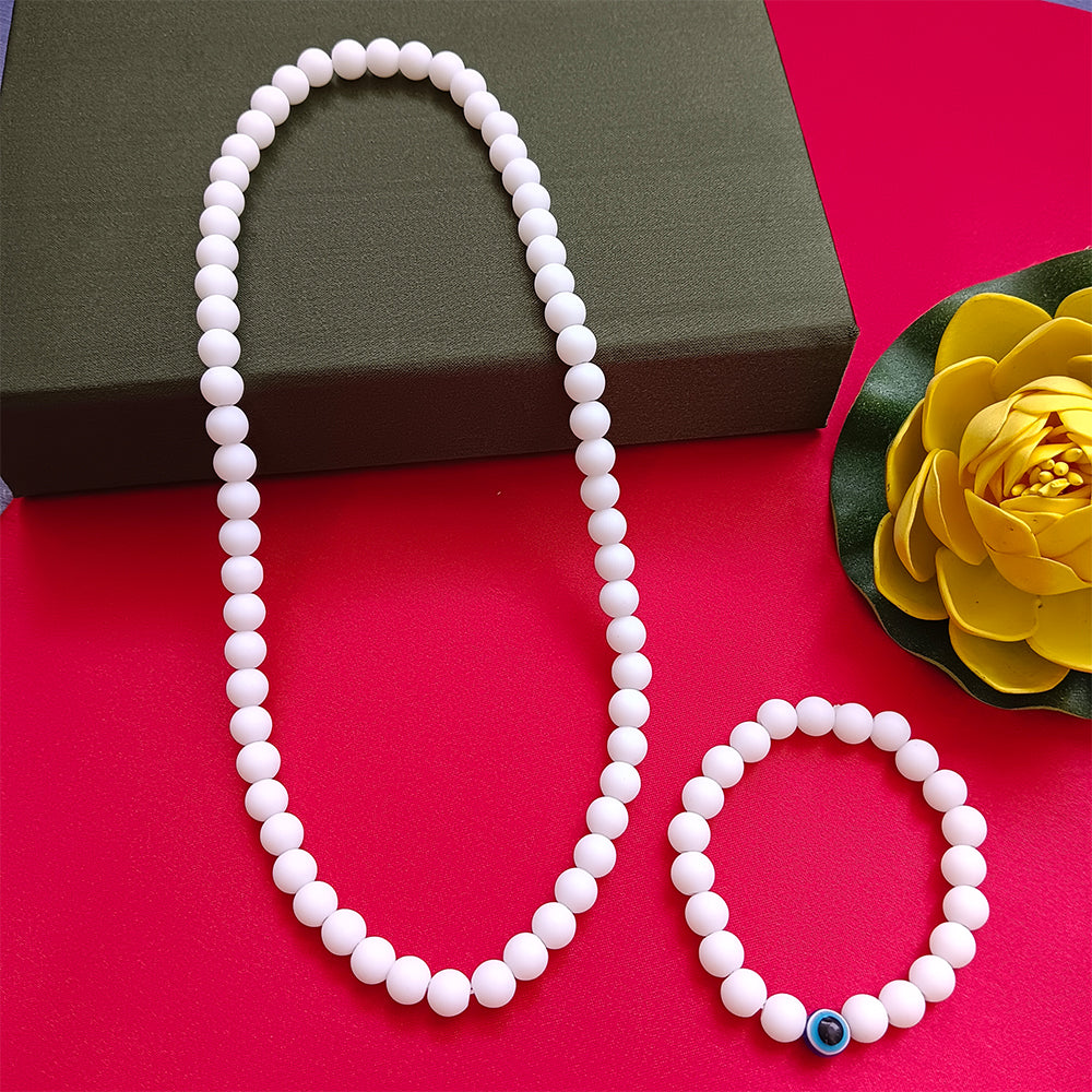 Jewelmaze Handcrafted Mala & Bracelet Jewellery Combo for Men