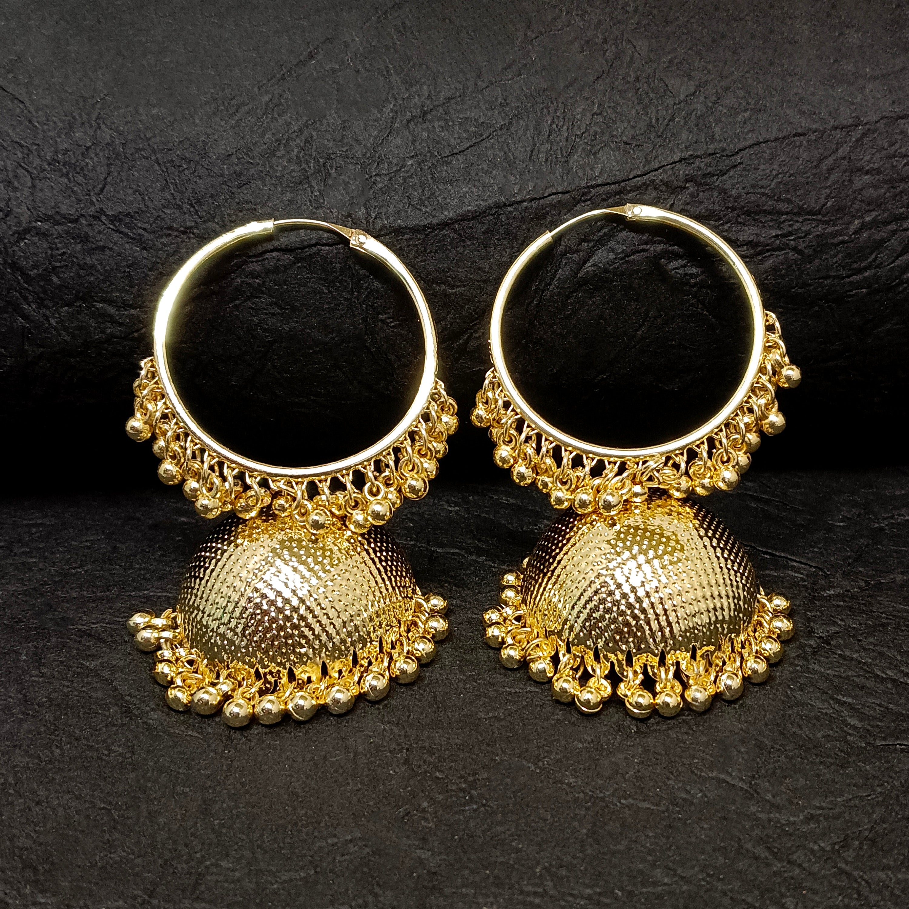 Jewelmaze Gold Plated Kundan Stone Jhumkis Earrings - 10101119WH