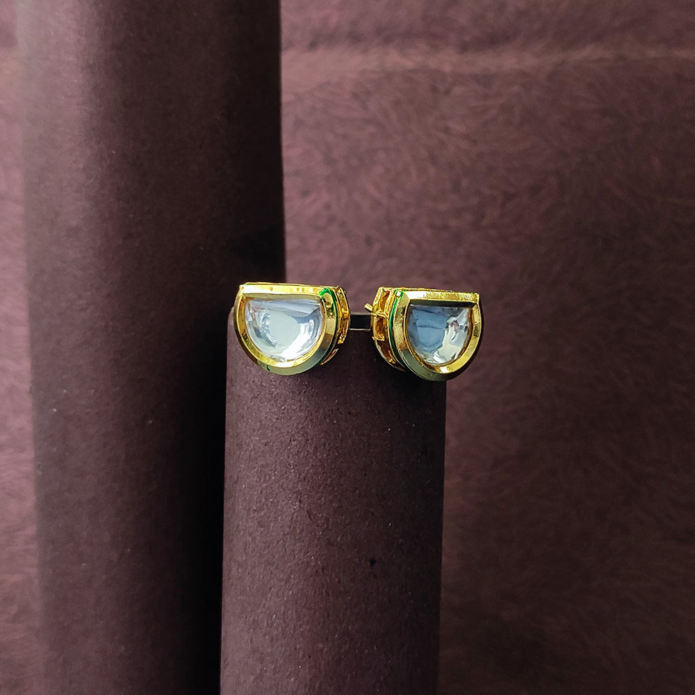 JewelMaze Gold Plated Stud Earrings - 10161110WH