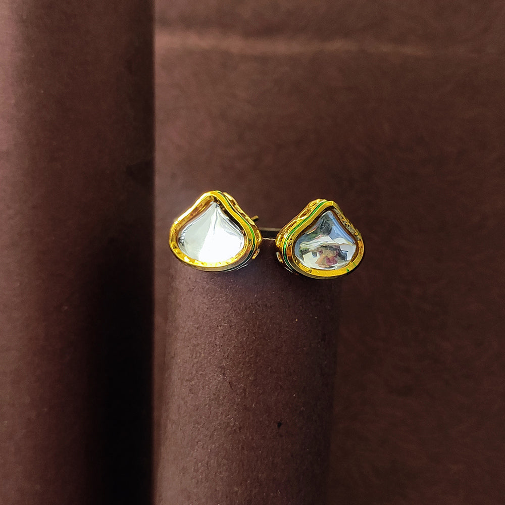 JewelMaze Gold Plated Stud Earrings - 10161113WH