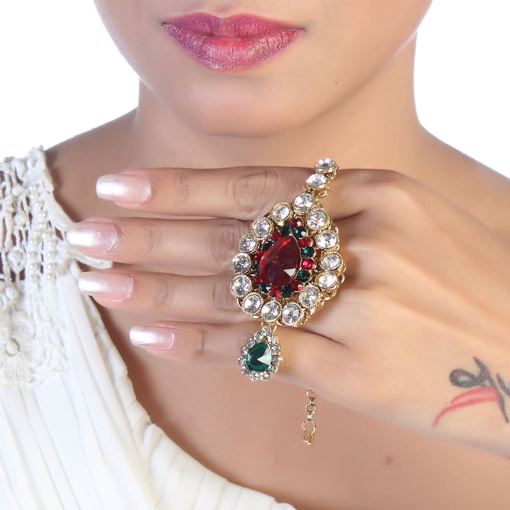 JewelMaze Elegant Austrian Stone Long Necklace set