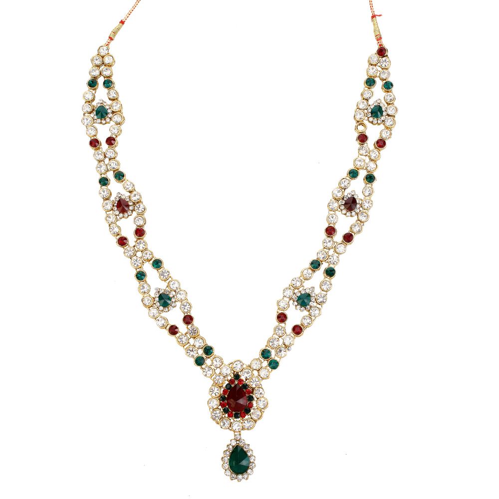 JewelMaze Elegant Austrian Stone Long Necklace set