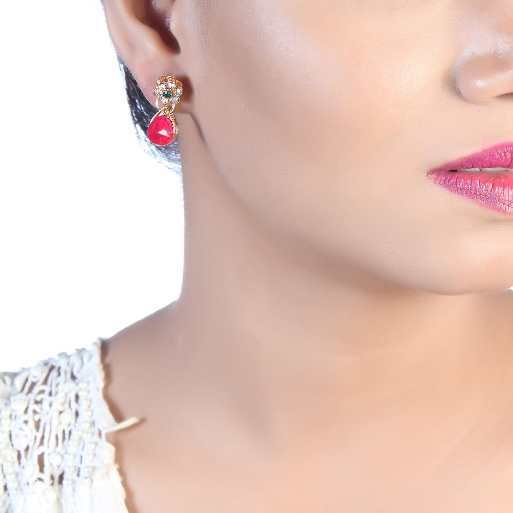 JewelMaze Sparkling Pota Stone Beads Necklace Set