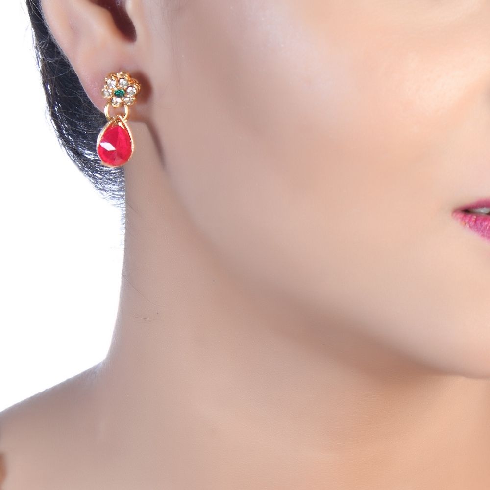 JewelMaze Sparkling Pota Stone Beads Necklace Set