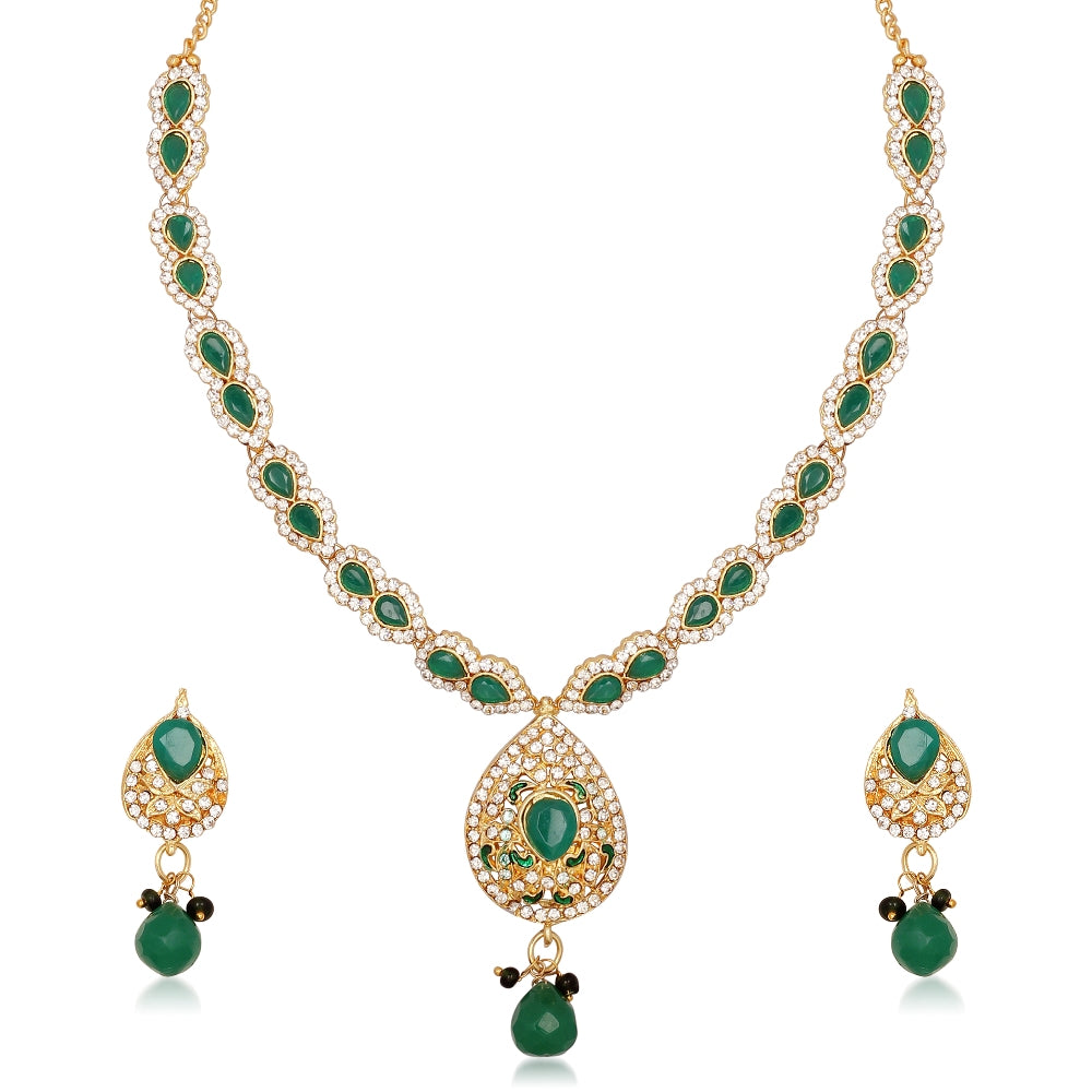 JewelMaze Designer Austrian Stone And Crystal Necklace Set