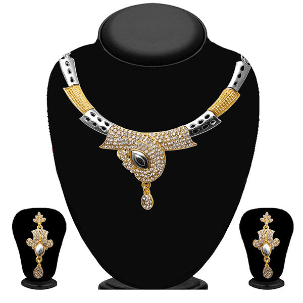 JewelMaze Austrian Stone 2 Tone Necklace Set