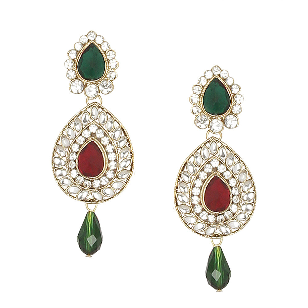 JewelMaze Sparkling Austrian Stone semi Bridal Jewellery Set