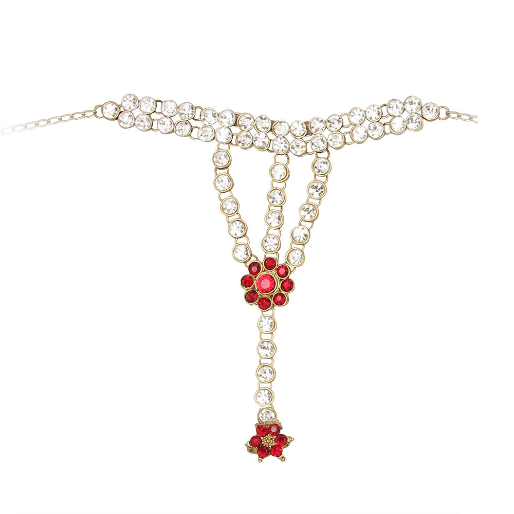 JewelMaze Sparkling Austrian Stone semi Bridal Jewellery Set