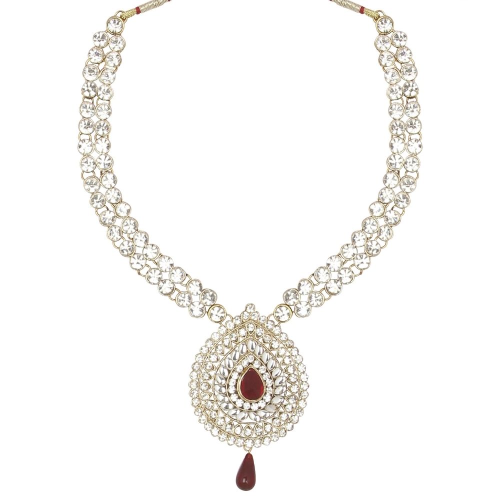 JewelMaze Exclusive Crystal Stone Bridal Jewellery Set