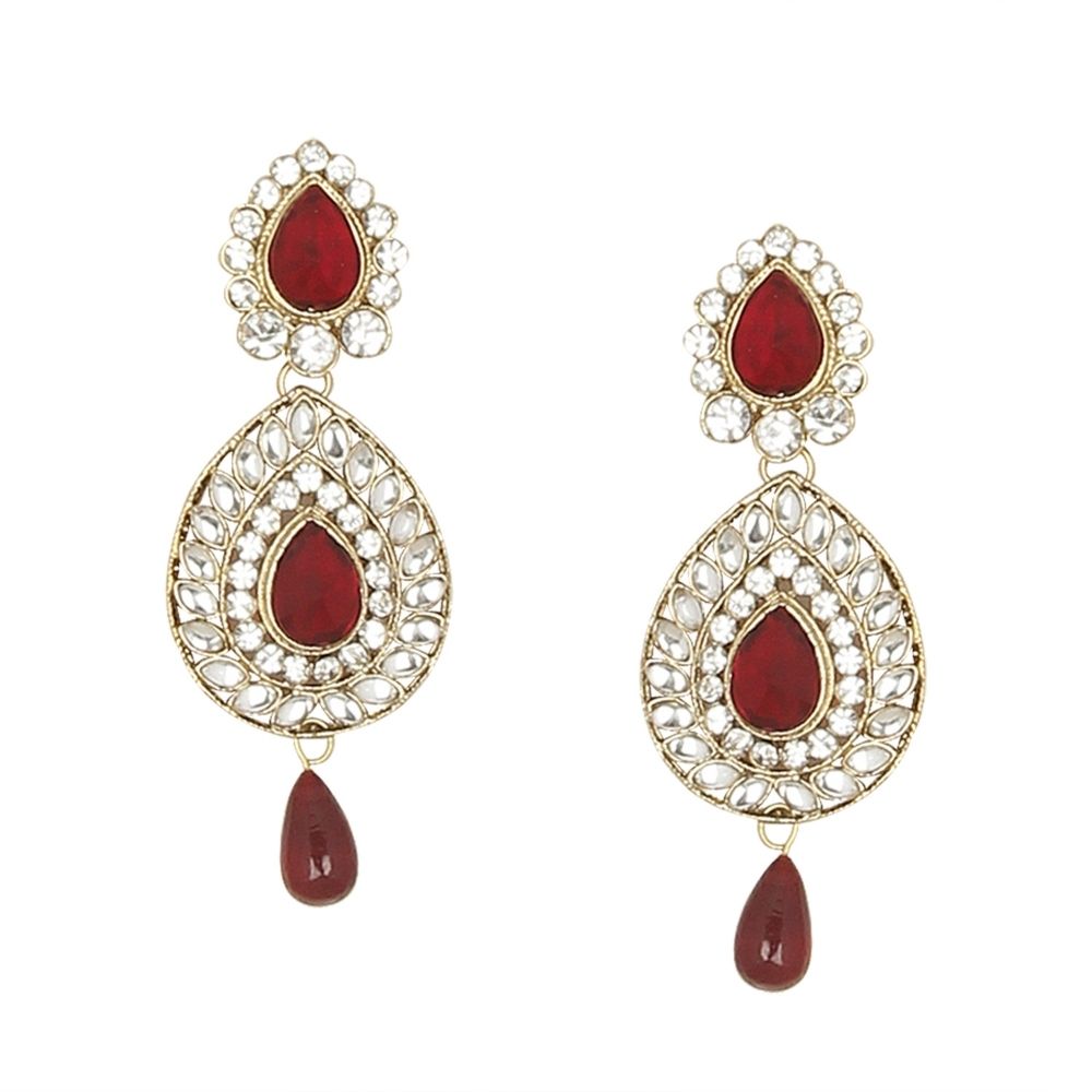 JewelMaze Exclusive Crystal Stone Bridal Jewellery Set