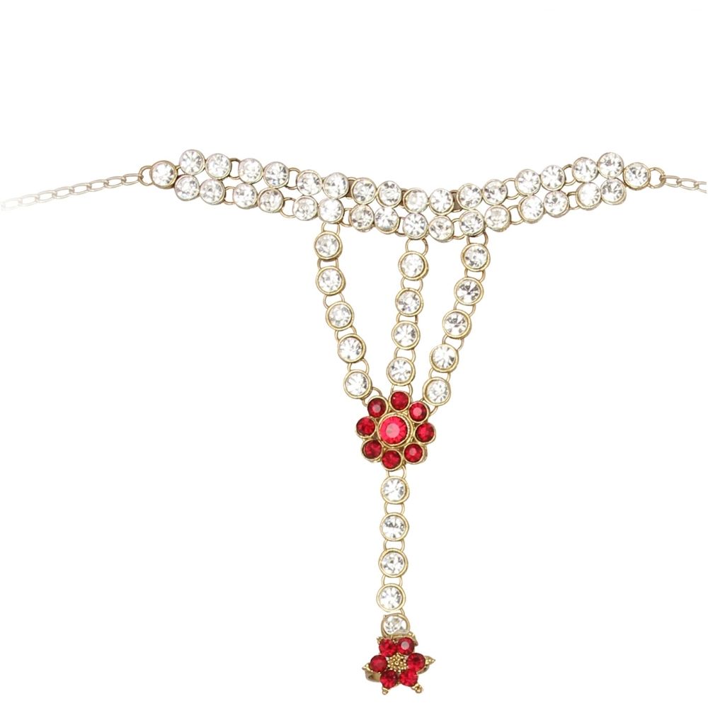 JewelMaze Exclusive Crystal Stone Bridal Jewellery Set