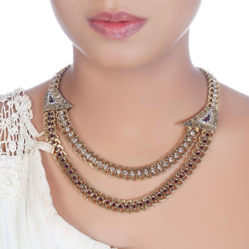 Jewelmaze Exclusive Austrian Stone Necklace Set Stylish Jewelry for Women