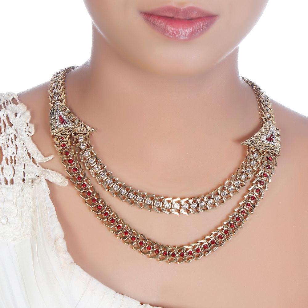 Jewelmaze Exclusive Austrian Stone Necklace Set Stylish Jewelry for Women