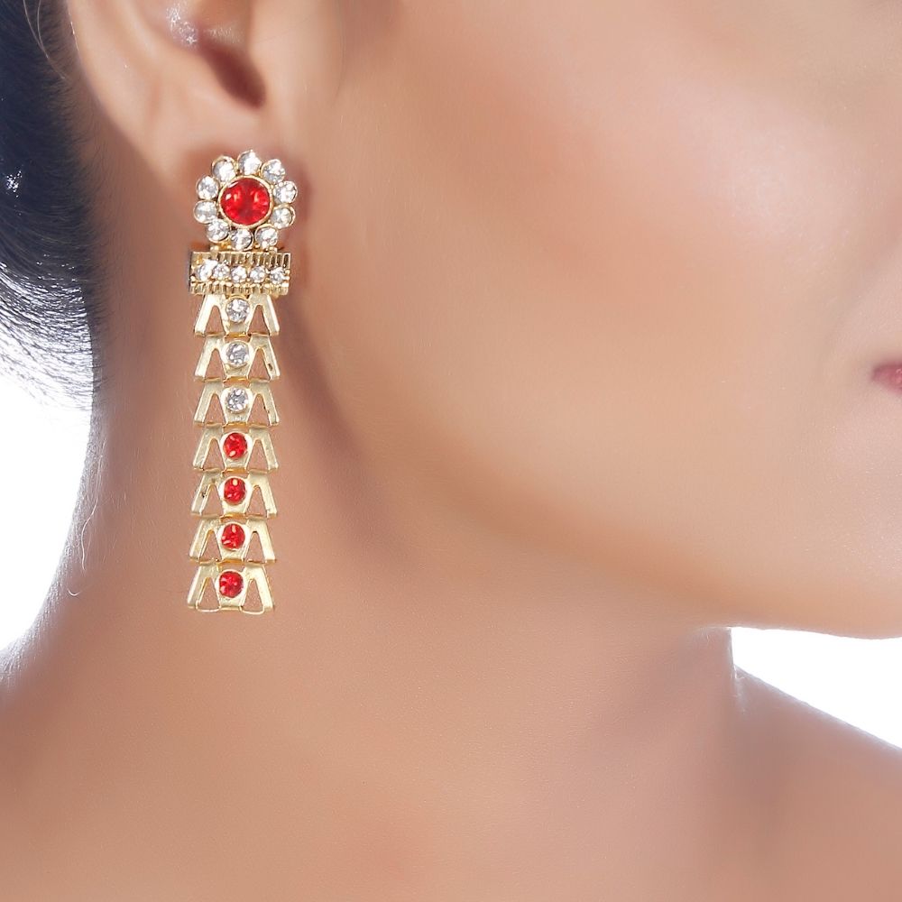 JewelMaze Sparkling Austrian Stone Long Necklace Set