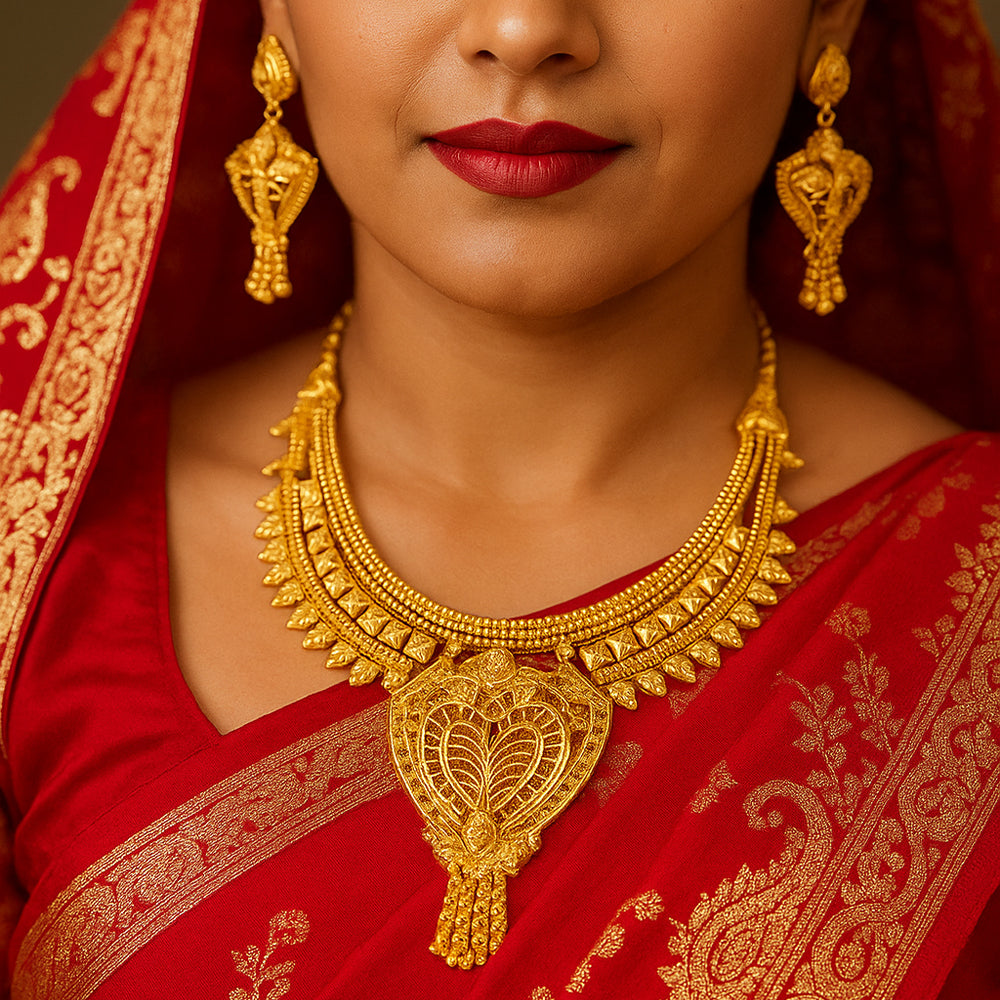 Jewelmaze Elegant Forming Look Necklace Set Traditional Jewelry for Women