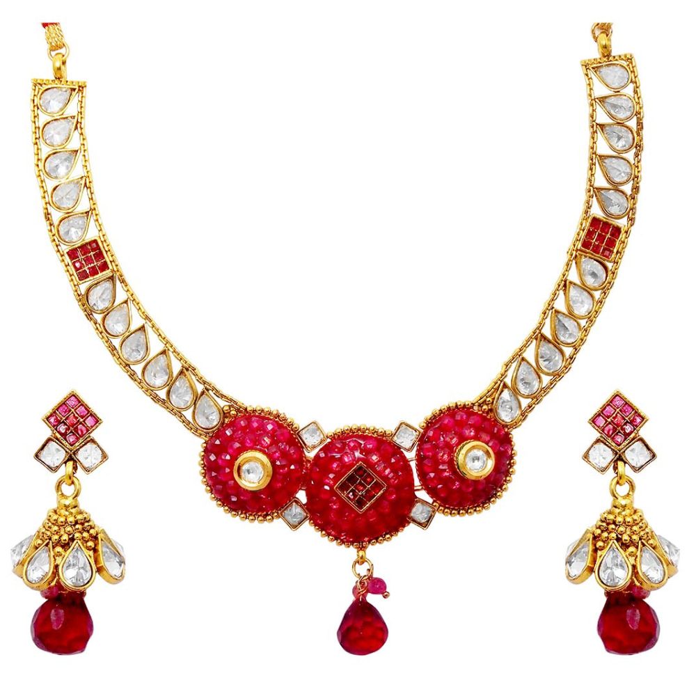 JewelMaze Designer Crystal and Austrian stone necklace set