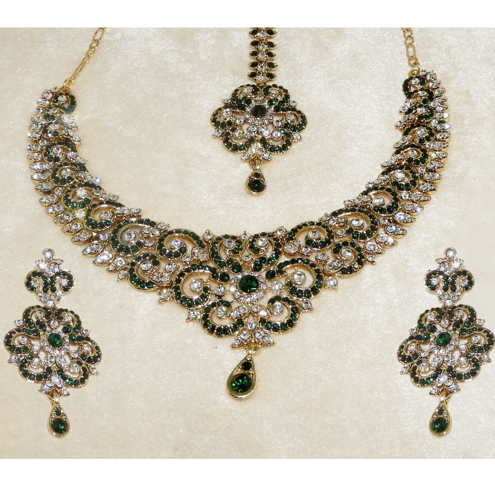 Jewelmaze Exclusive Austrian Stone Necklace Set Elegant Jewelry Design for Weddings