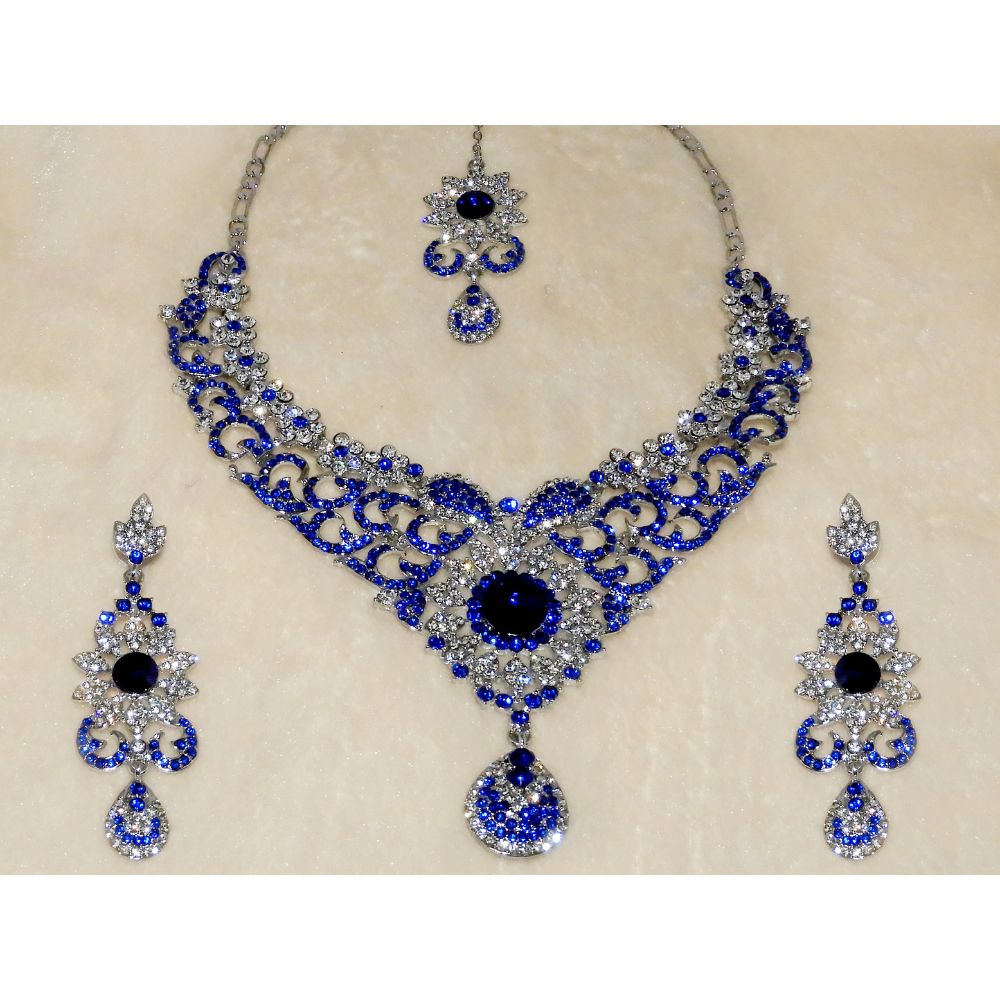Jewelmaze Exclusive Austrian Stone Necklace Set Elegant Jewelry Design for Weddings