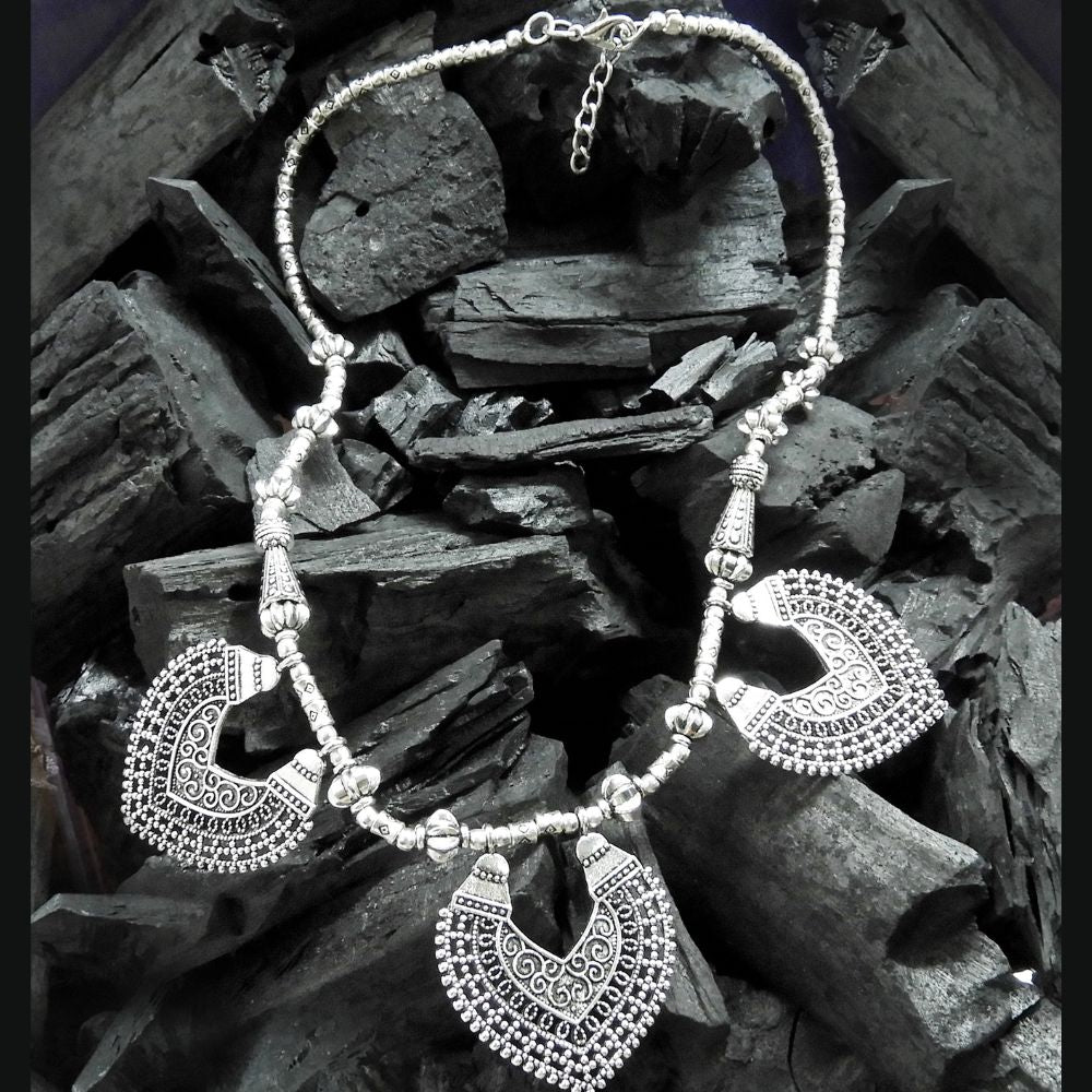 JewelMaze Antique Oxidised Jewelry Necklace For Women