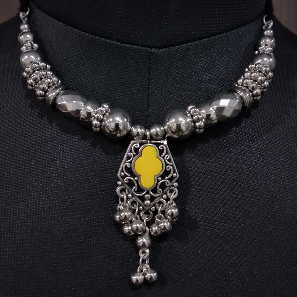 JewelMaze Antique Oxidised Jewelry Necklace For Women