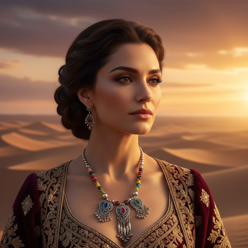 JewelMaze Antique Oxidised Jewelry Necklace For Women